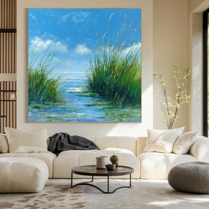 Original – Blue and Green Bird Animal Wall Art | Oil Painting, view 5