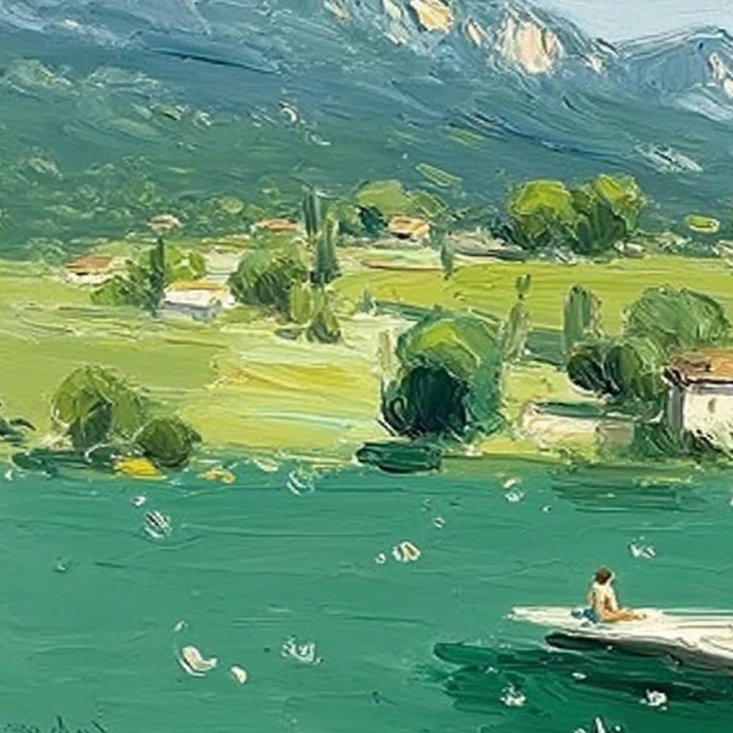 Colorful Impressionist Countryside Landscape Wall Art