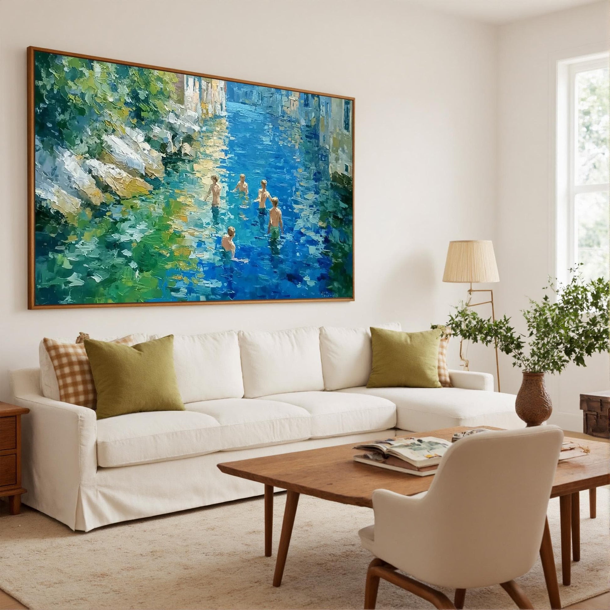 Venice Summer Canvas Art - Handmade Acrylic - European City Wall Decor - Nostalgic Home Housewarming Gift – Colorful Cityscap