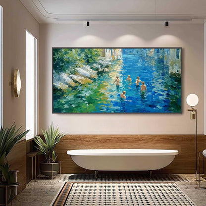 Venice Summer Canvas Art - Handmade Acrylic - European City Wall Decor - Nostalgic Home Housewarming Gift – Colorful Cityscap