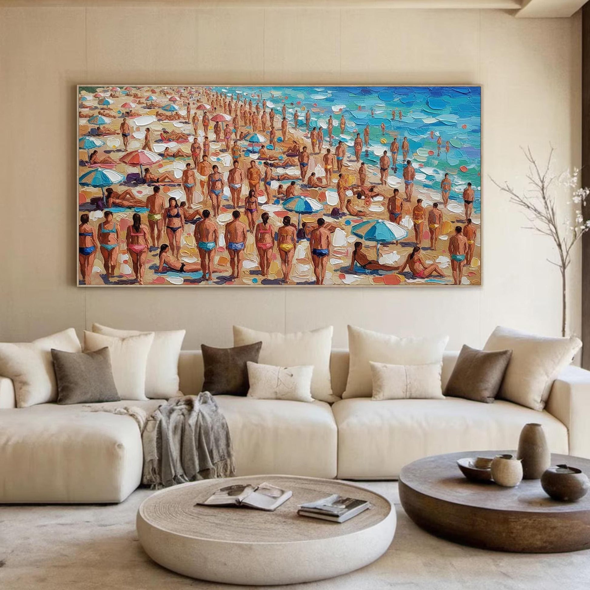 Original – Colorful Beach Seascape Wall Art | Impasto Oil Painting, view 2