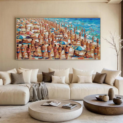 Original – Colorful Beach Seascape Wall Art | Impasto Oil Painting, view 2
