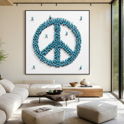 Original – Blue and Teal Figurative Figure Portrait Wall Art | Oil Painting, view 3