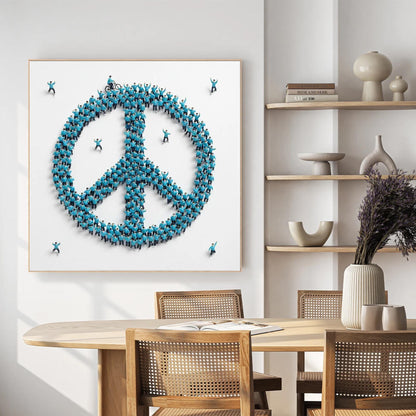 Blue and Teal Figurative Figure Portrait Wall Art