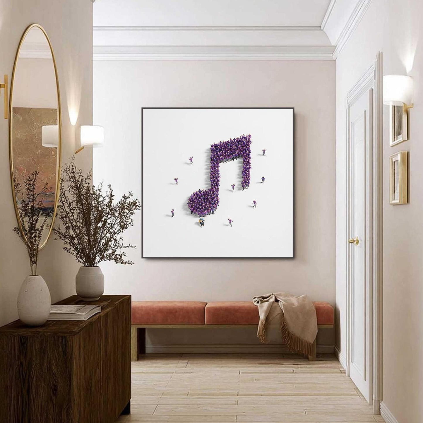 Original – Red and White Abstract Minimalist Wall Art | Oil Painting, view 4