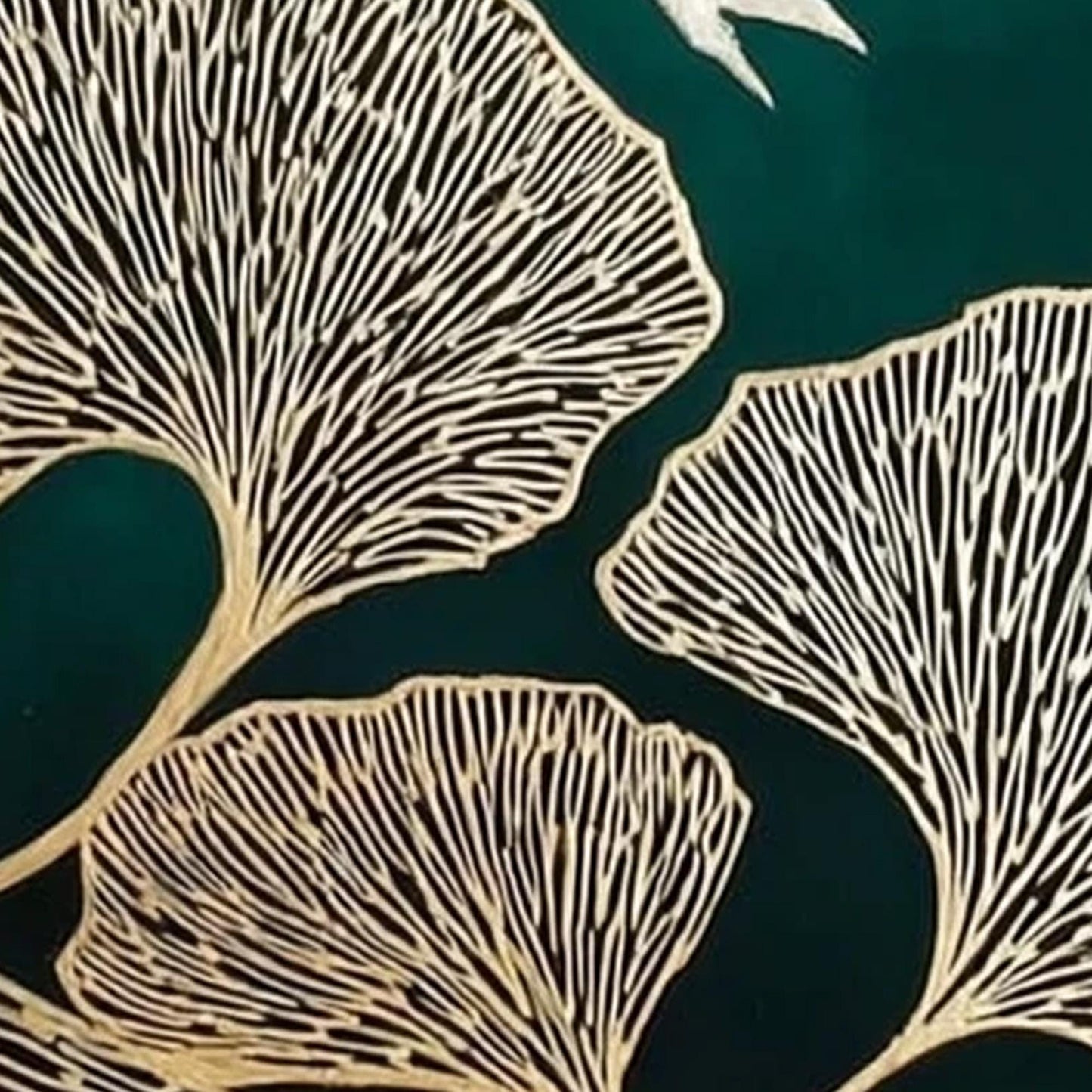 Green and Gold Ginkgo Leaf Wall Art