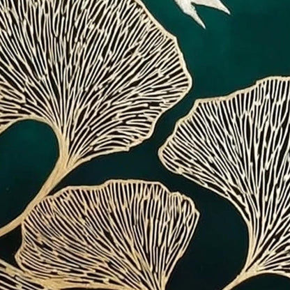 Green and Gold Ginkgo Leaf Wall Art