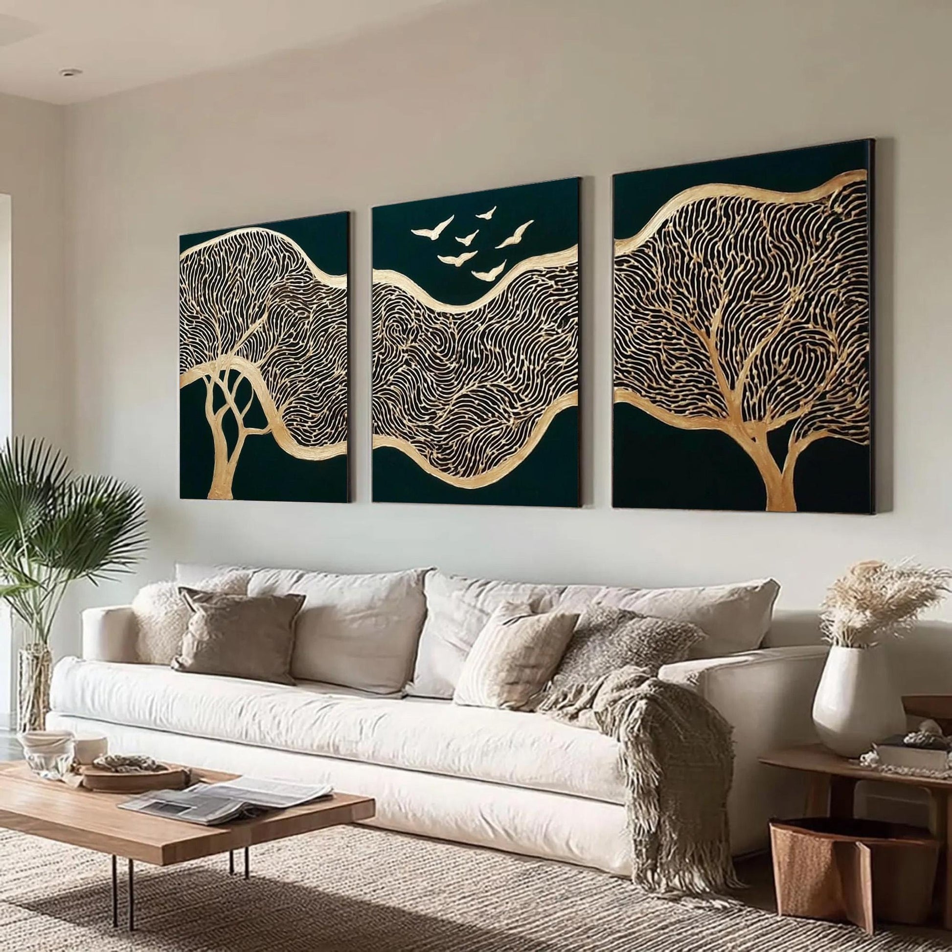 Original – Emerald and Green Bird Animal Wall Art | Abstract Oil Painting, view 2