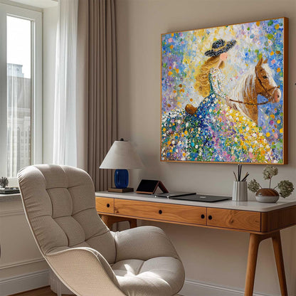 Original Oil Painting – Colorful Horse Animal Wall Art | Impasto Oil Painting, view 2