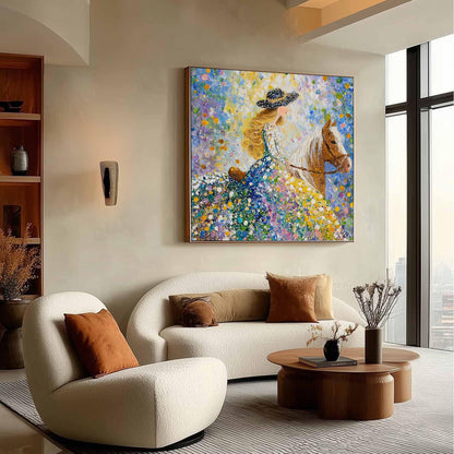 Original Oil Painting – Colorful Horse Animal Wall Art | Impasto Oil Painting, view 3