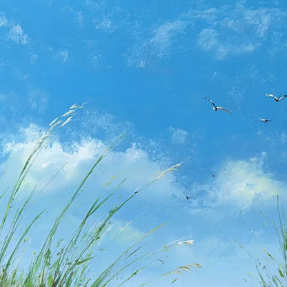 Blue and Green Impressionist Bird Animal Wall Art