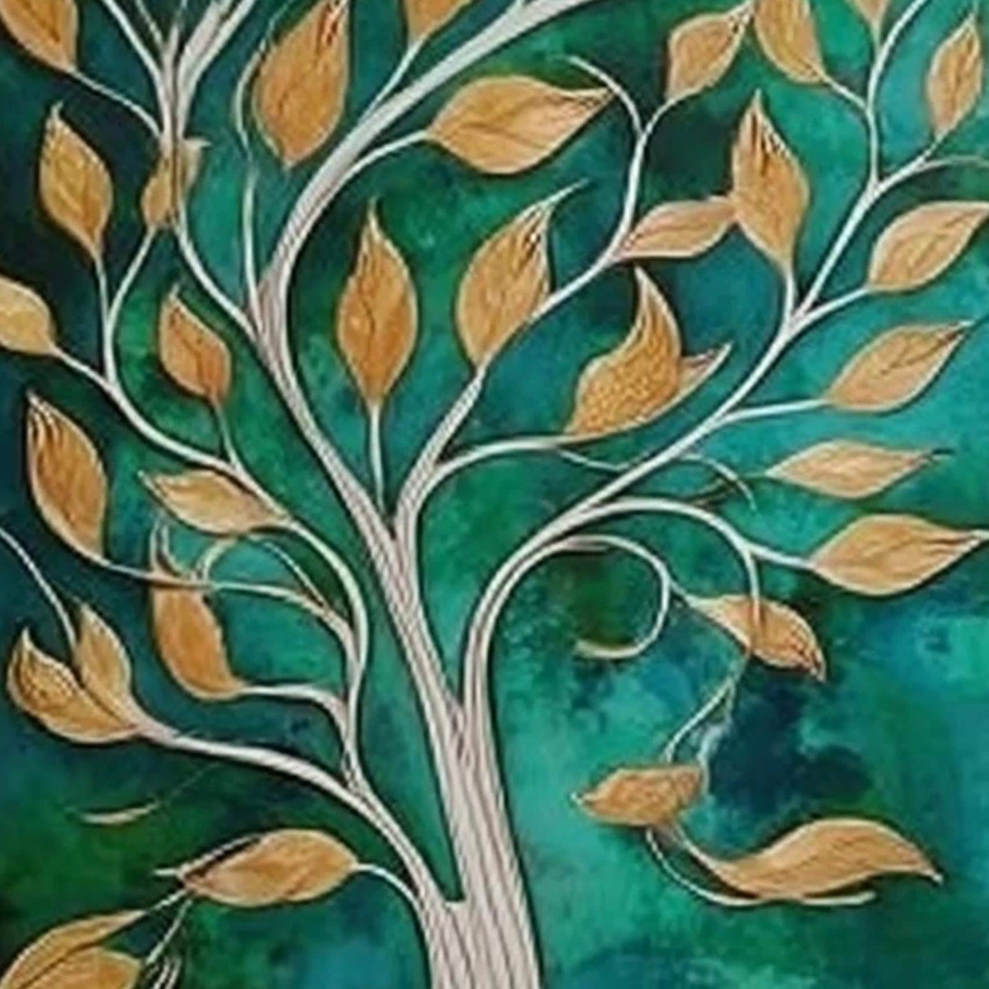 Teal and Green Koi Fish Animal Wall Art – Original Oil Painting 3 Panel Set