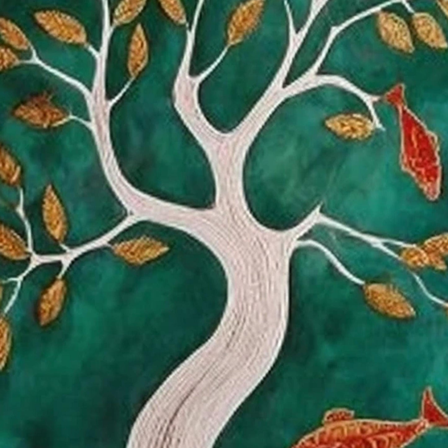 Emerald and Green Koi Fish Animal Wall Art