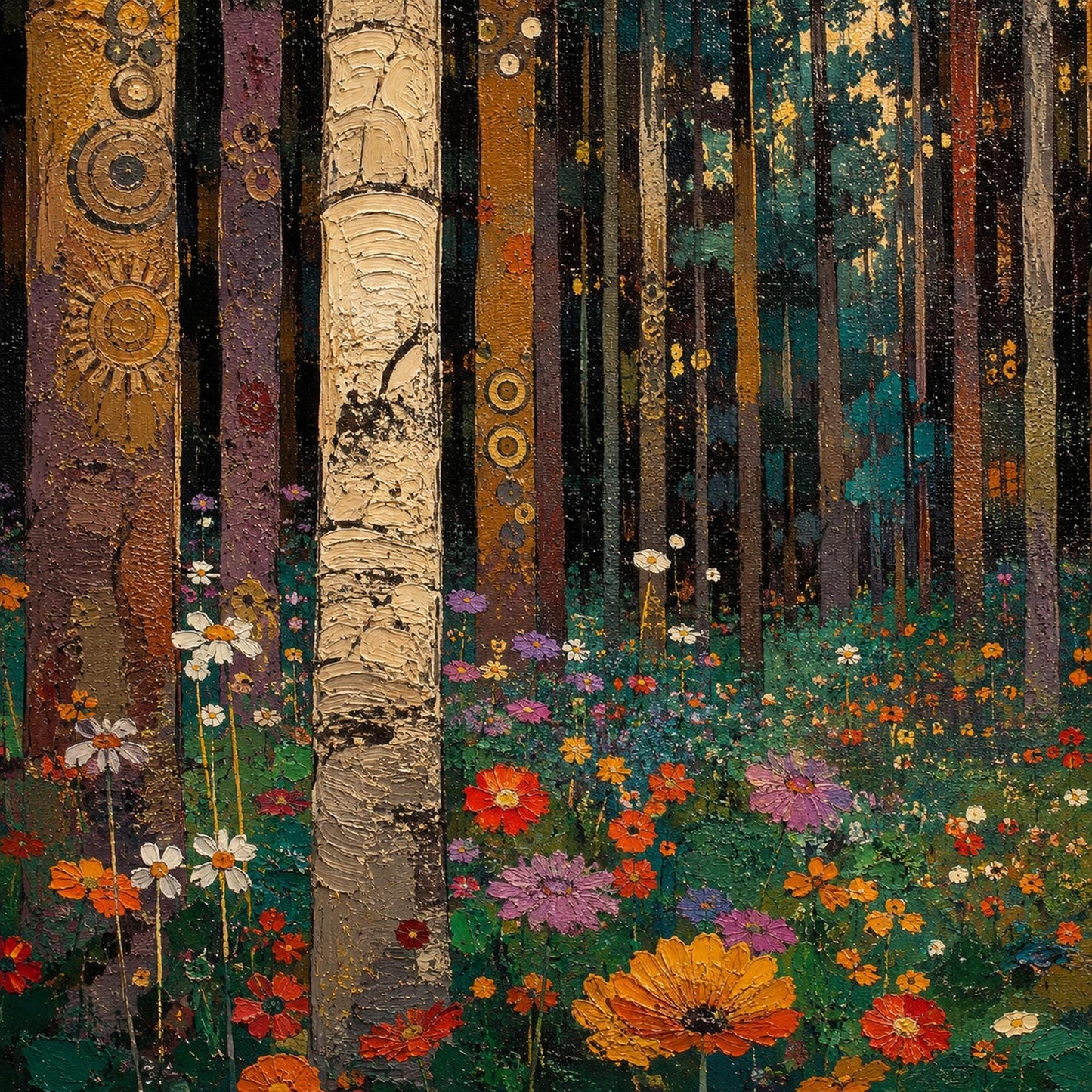 Original – Emerald and Green Forest Tree Wall Art | Oil Painting, view 5
