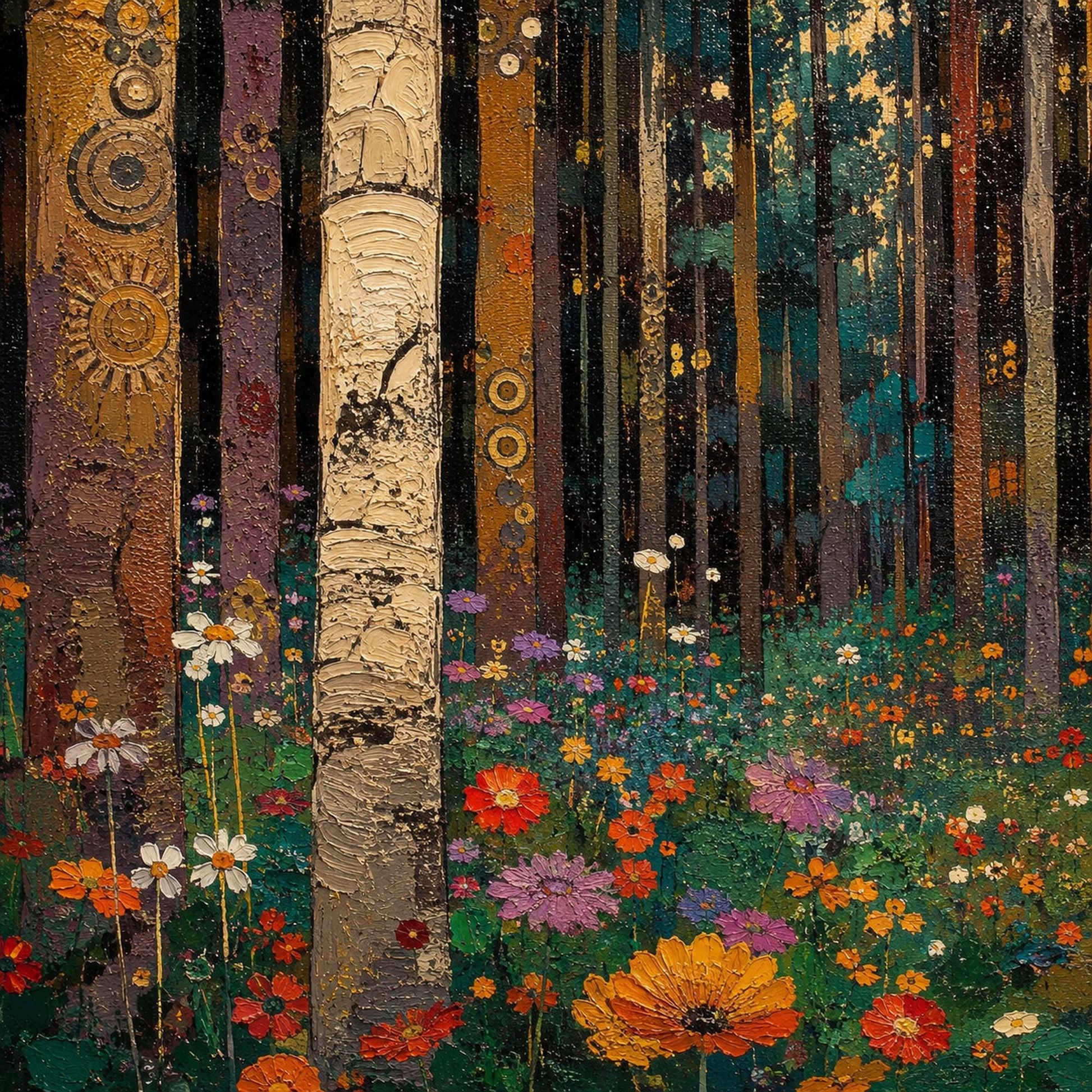 Original – Emerald and Green Forest Tree Wall Art | Oil Painting, view 5