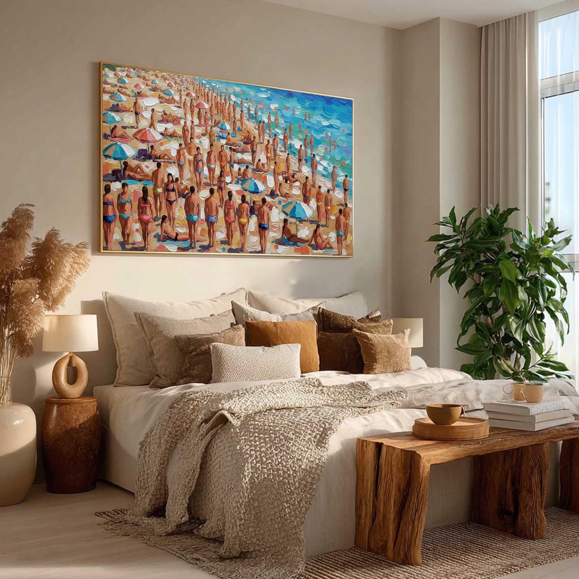 Original – Colorful Beach Seascape Wall Art | Impasto Oil Painting, view 5