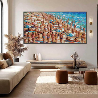 Colorful Impasto Beach Seascape Wall Art
