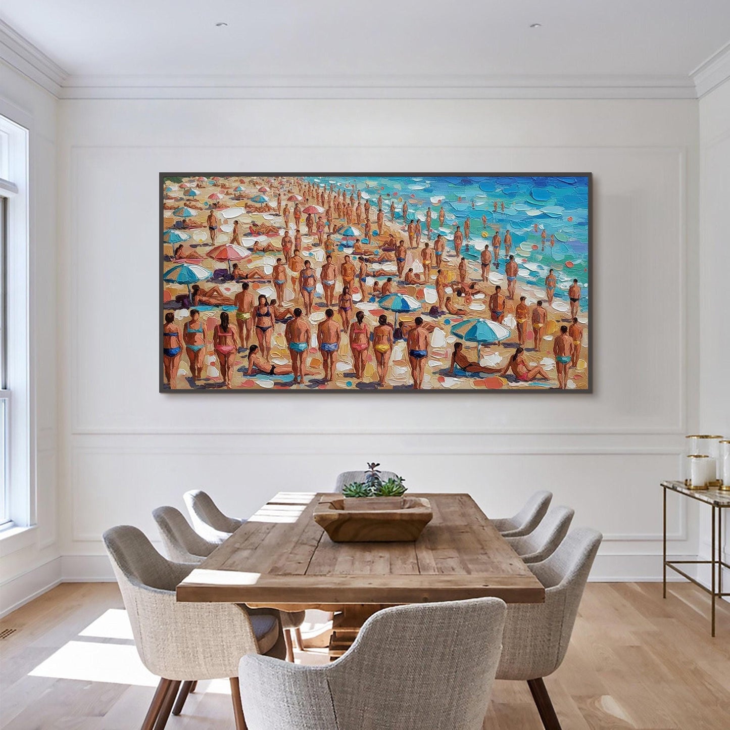 Original – Colorful Beach Seascape Wall Art | Impasto Oil Painting, view 1