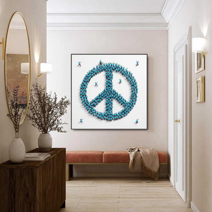 Original – Blue and Teal Figurative Figure Portrait Wall Art | Oil Painting, view 4