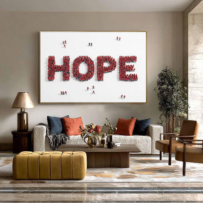 Original – Red and White Abstract Minimalist Wall Art | Oil Painting, view 2