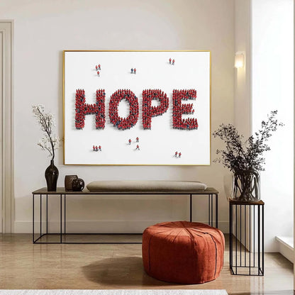 Original – Red and White Abstract Minimalist Wall Art | Oil Painting, view 1