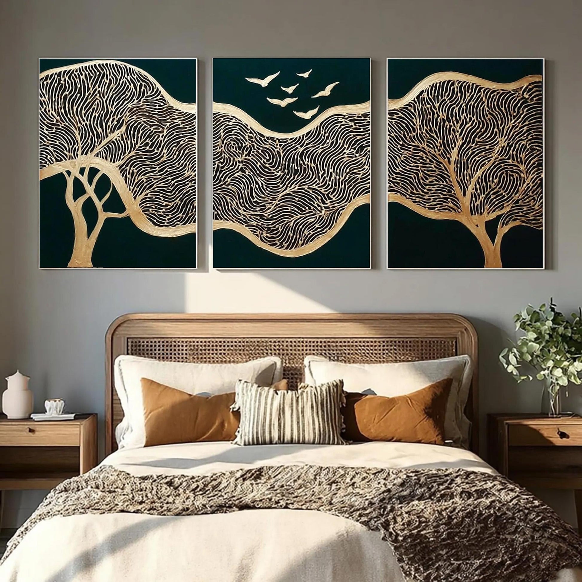 Original – Emerald and Green Bird Animal Wall Art | Abstract Oil Painting, view 3
