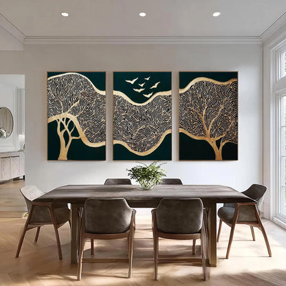 Original – Emerald and Green Bird Animal Wall Art | Abstract Oil Painting, view 5