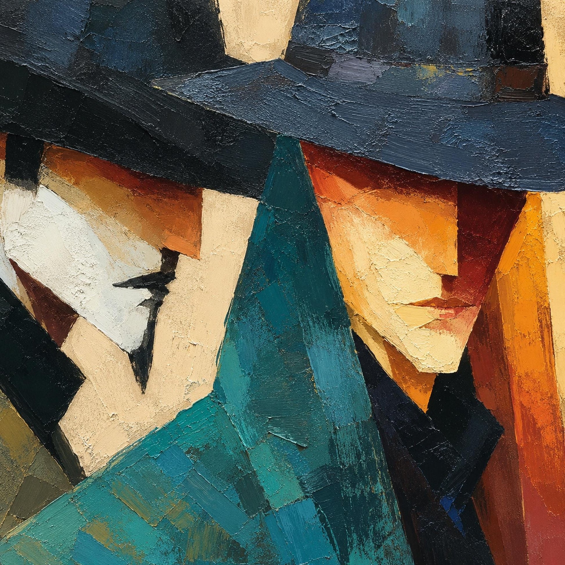 Mystery Men Portrait – Figurative Figure Portrait Wall Art | Abstract Oil Painting, view 5