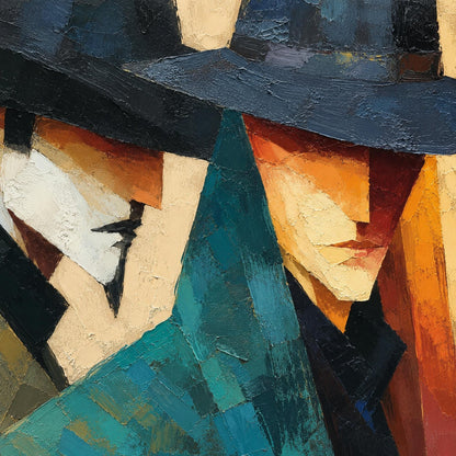 Mystery Men Portrait – Figurative Figure Portrait Wall Art | Abstract Oil Painting, view 5