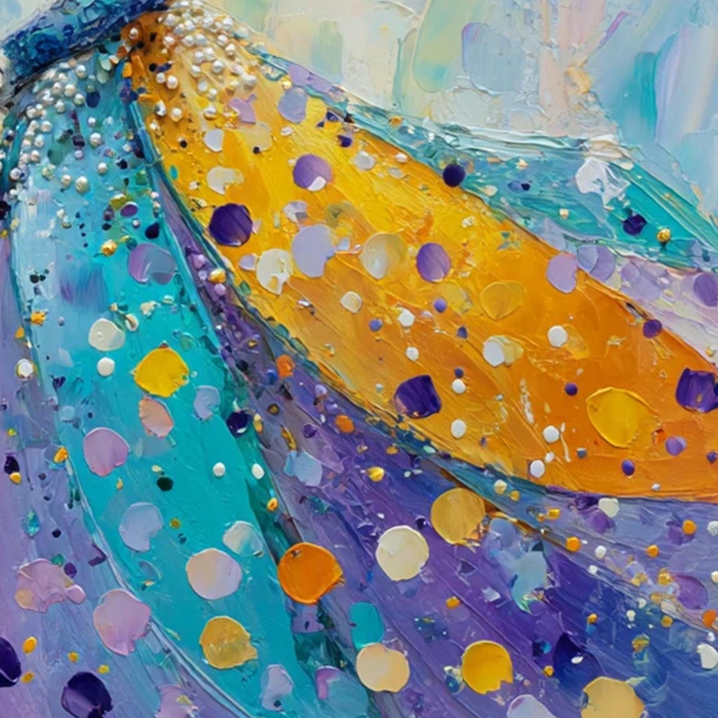 Original – Teal and Amber Horse Animal Wall Art | Impasto Oil Painting, view 5
