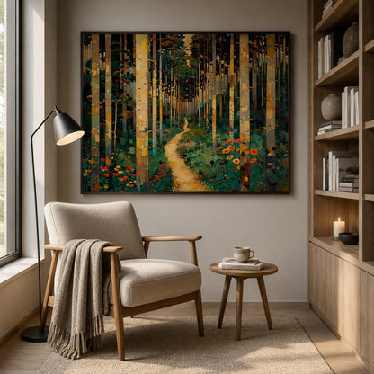 Sky Blue and Green Farmhouse Meadow Landscape Wall Art