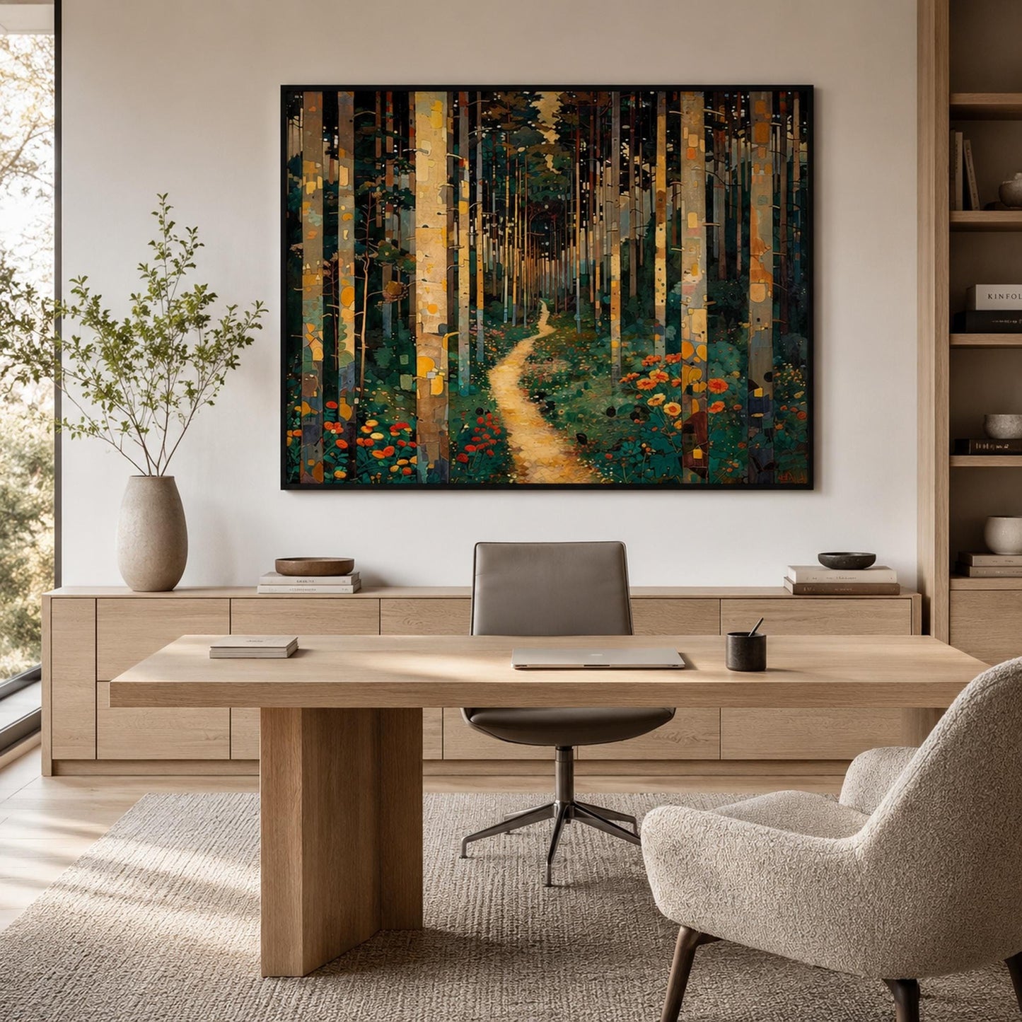 Original – Sky Blue and Green Meadow Landscape Wall Art | Oil Painting, view 1
