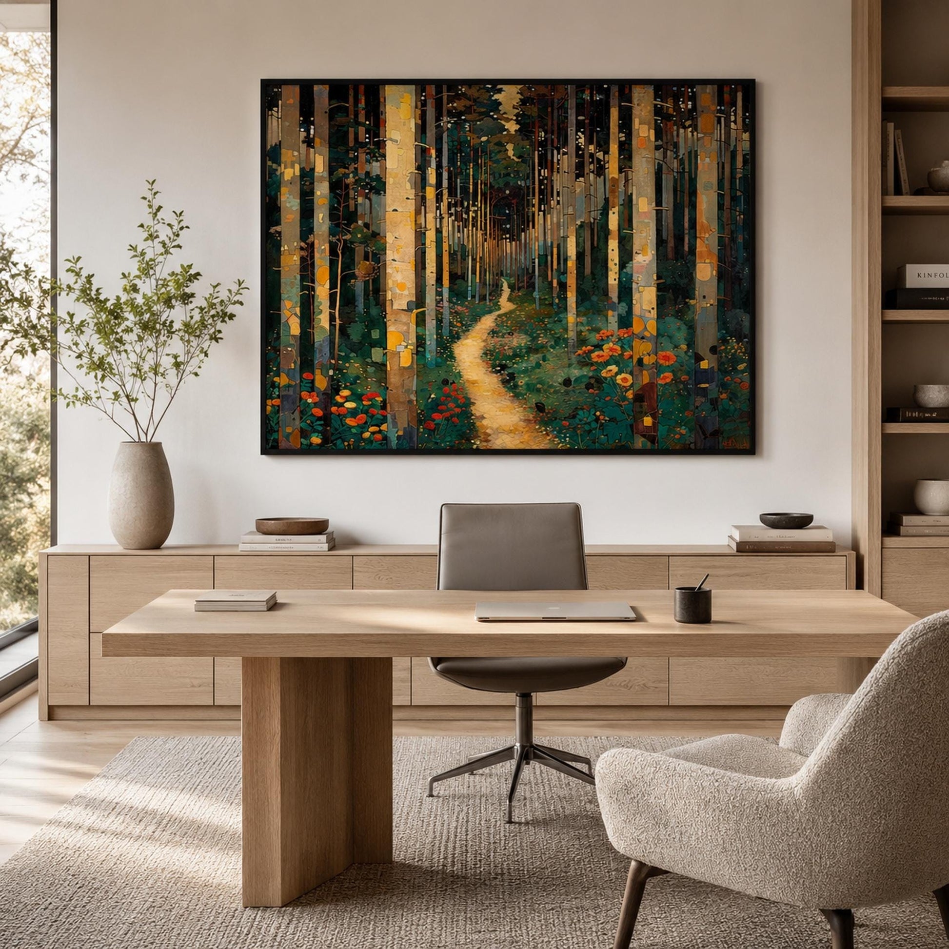 Original – Sky Blue and Green Meadow Landscape Wall Art | Oil Painting, view 1