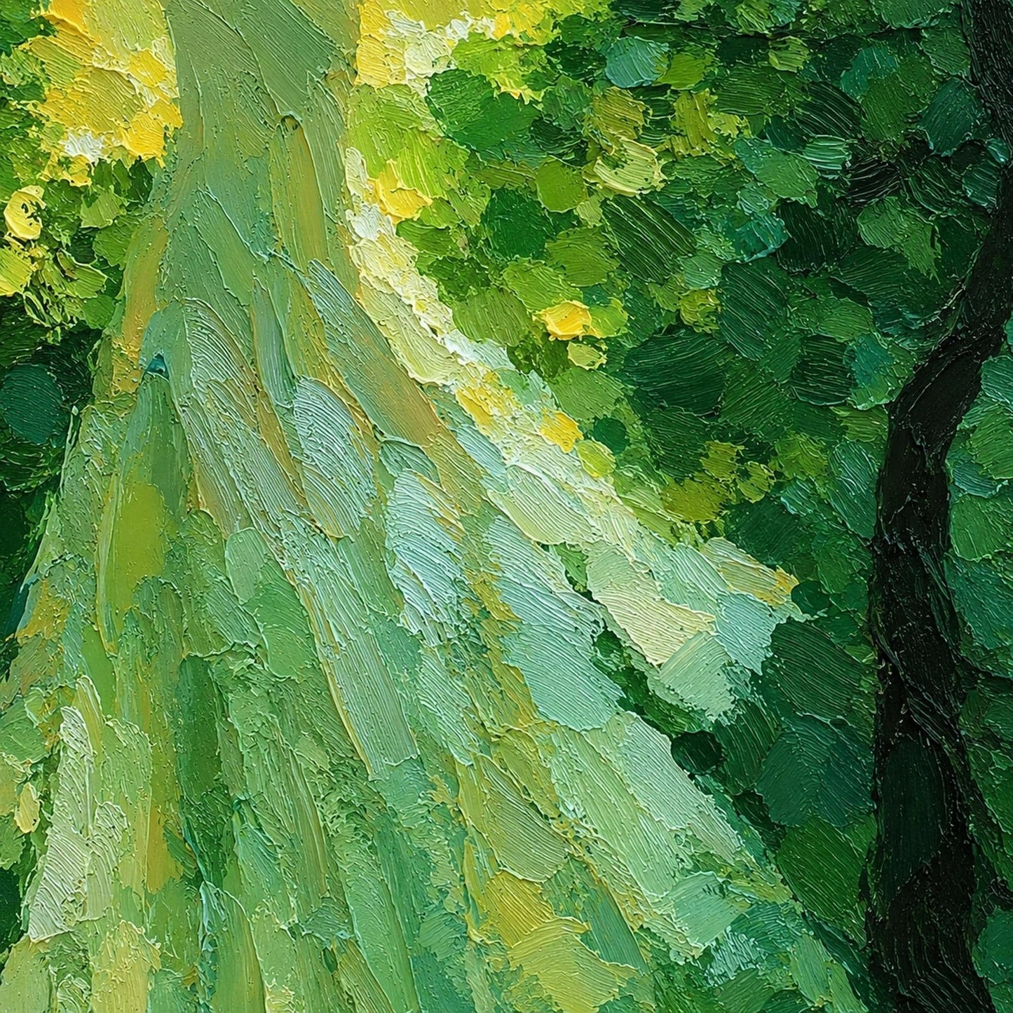 Forest Angel – Green Forest Tree Wall Art | Oil Painting, view 5