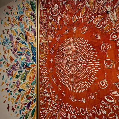 Boho Floral Wall Art – Vibrant Mandala Triptych Canvas Art
