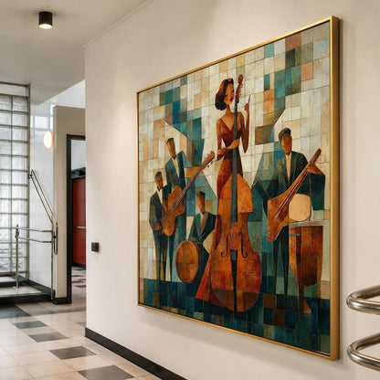 Jazz Band Painting – Geometric Wall Art | Painting, view 2