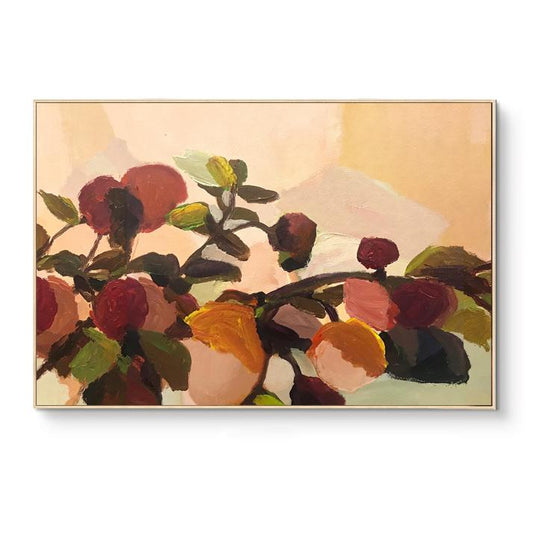 Impressionist Flowers Oil Painting on Canvas, Large Abstract Floral Painting for Living Room