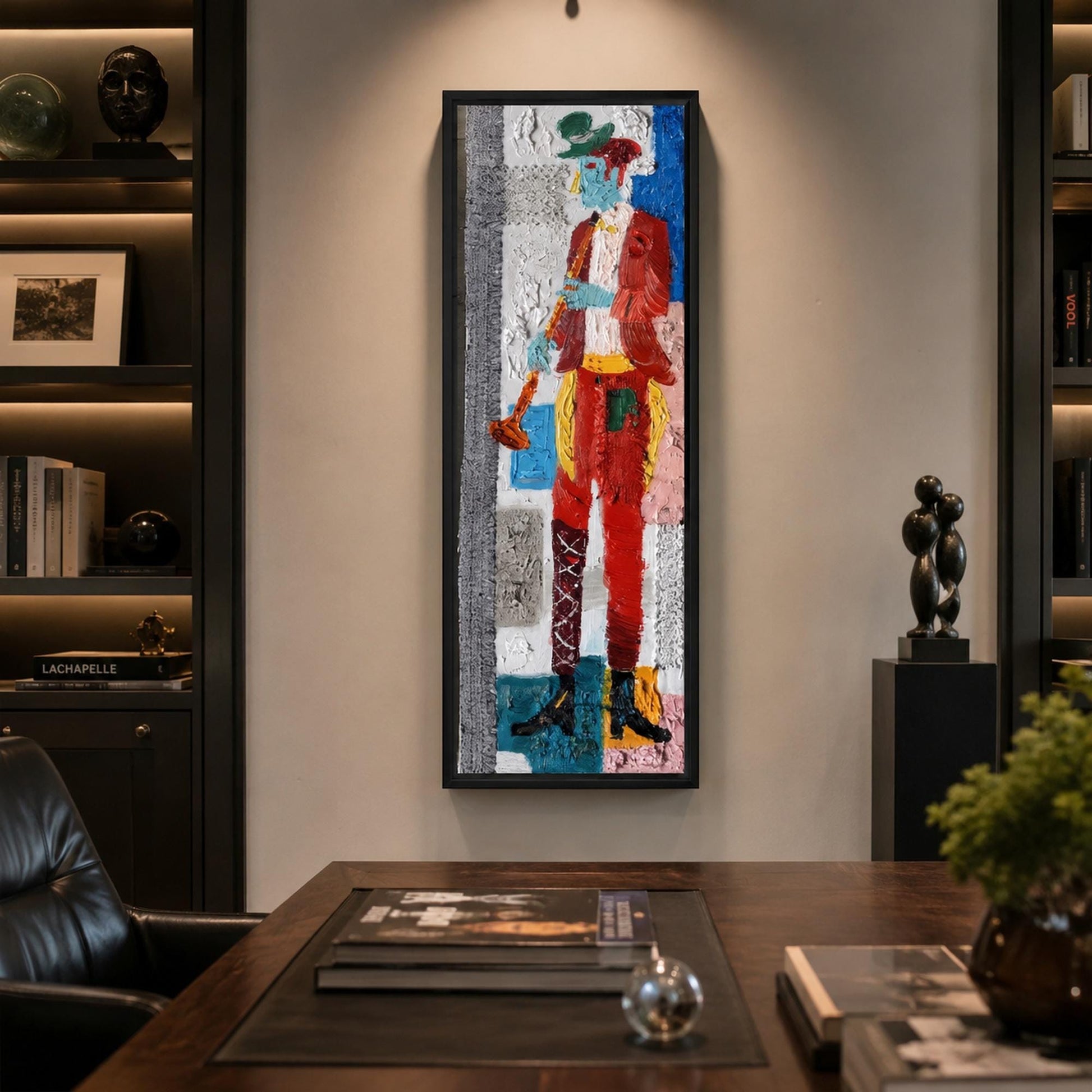 Abstract Trumpeter Original Oil Painting, Textured Music Wall Art – Abstract Wall Art | Impasto Oil Painting, view 2