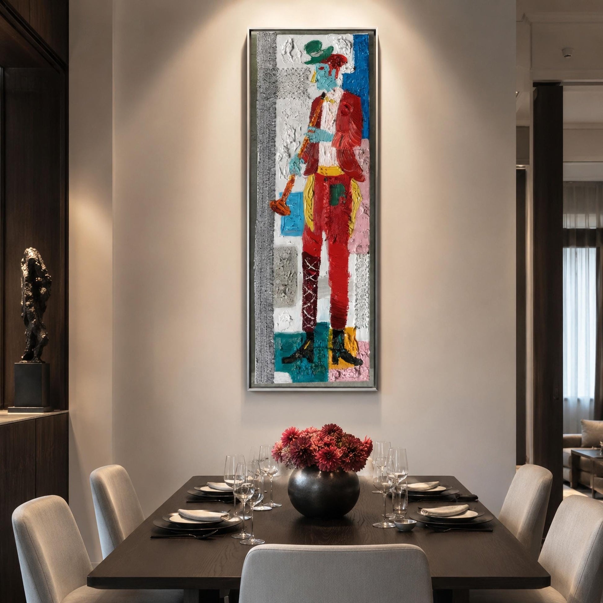Abstract Trumpeter Original Oil Painting, Textured Music Wall Art – Abstract Wall Art | Impasto Oil Painting, view 4