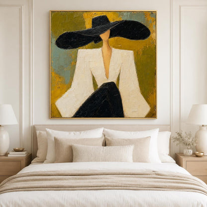 Fashion Woman Wall Art Figurative Canvas Painting for Living Room Modern Home Decor