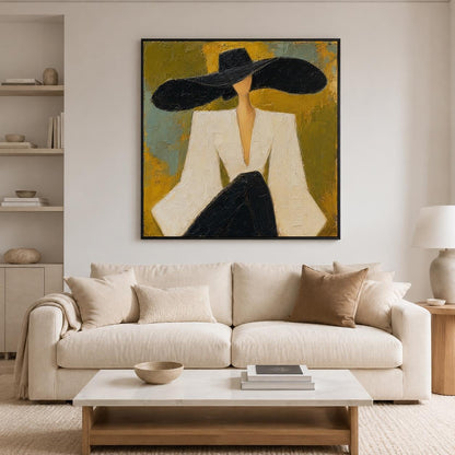 Fashion Woman Wall Art Figurative Canvas Painting for Living Room Modern Home Decor