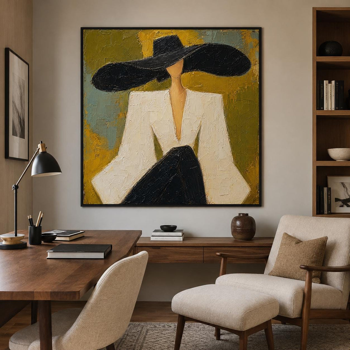 Fashion Woman Wall Art Figurative Canvas Painting for Living Room Modern Home Decor