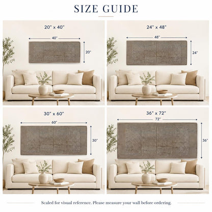 Large Wabi Sabi Wall Art Brown Geometric Textured Canvas Painting for Living Room Decor