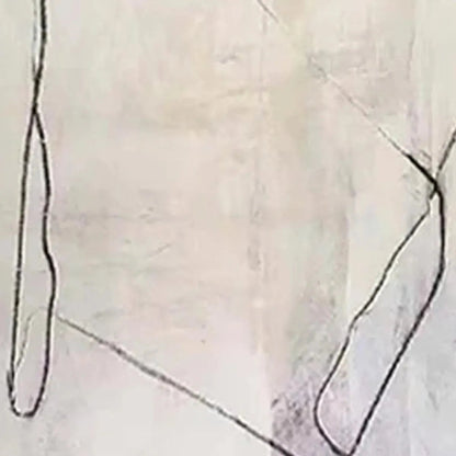 Black and White Wabi-Sabi Abstract Oil Painting – Minimalist Abstract Duo