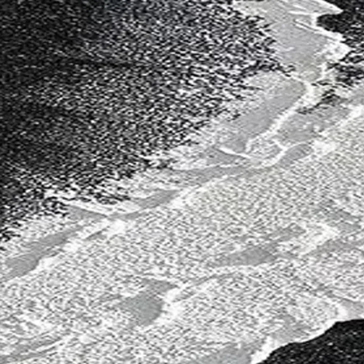 Black & White Ocean Triptych hand-painted white and black textured coastal abstract painting shown with wood frame