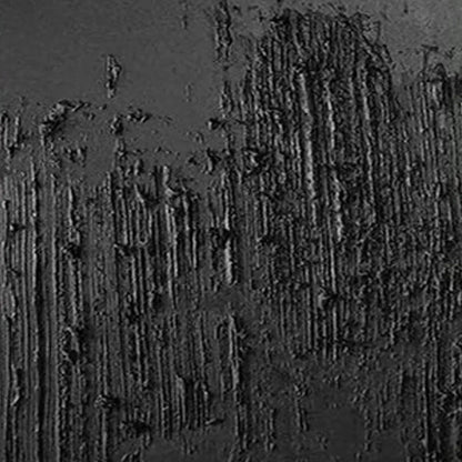 Black Wabi-Sabi Abstract Textured Oil Painting – Black Textured Diptych