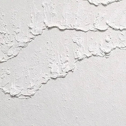 White Wabi-Sabi Seascape Impasto Oil Painting – White Textured Waves Diptych