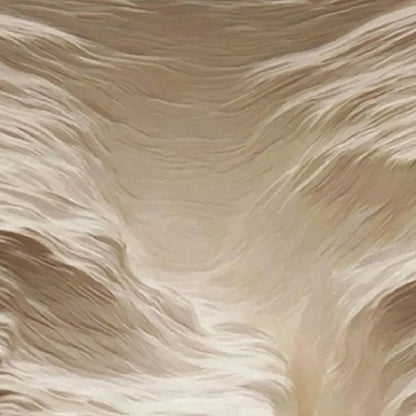 White Sand Dunes hand-painted white and sand textured desert mountain landscape painting shown with gold frame