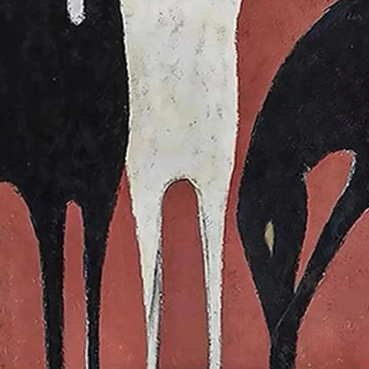 Three Horses On Red – Minimalist Horse Oil Painting, view 3