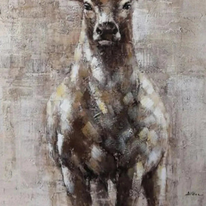 Deer Textured Oil Painting – Majestic Stag